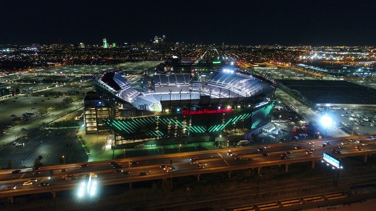 Aerial Drone Video Gloucester NJ to Lincoln Financial Field Philadelphia