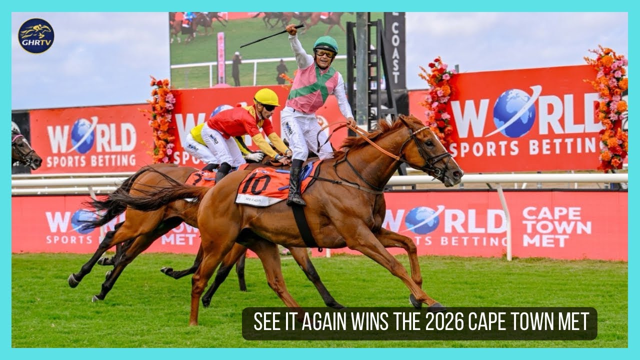SEE IT AGAIN выигрывает скачки Cape Town Met (G1) в 2026 году.