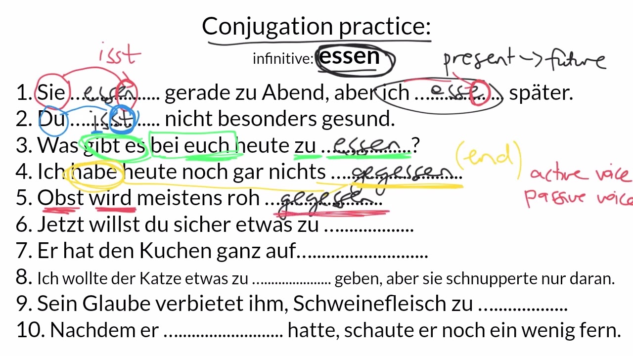 German Verb Practice: essen