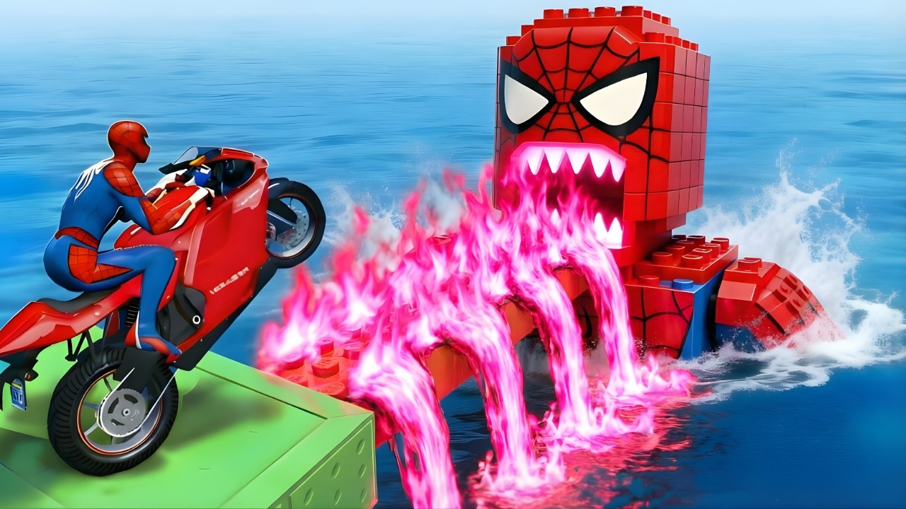 GTA 5 Spider-Man Rescue Brainrot vs Batman on Mcqueen Bridge l Superhero Battle with iron man