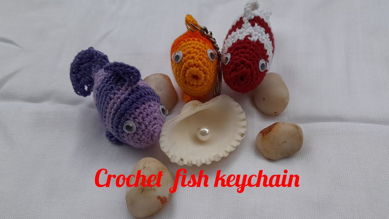 Crochet  fish keychain