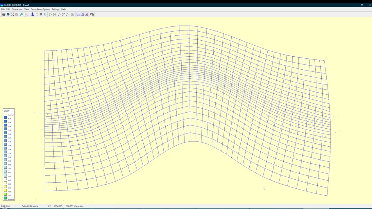 【Delft3D Tutorial】RGFGRID 2 -- River (Design Grid Whose Shape is Based on the Bathymetry)