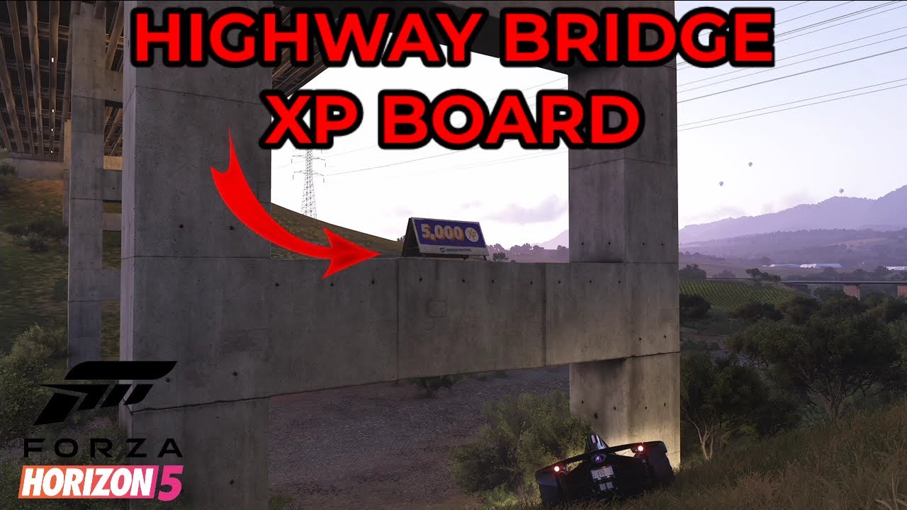 Forza Horizon 5 - How to Smash The XP Board Under The Highway Bridge - Guide