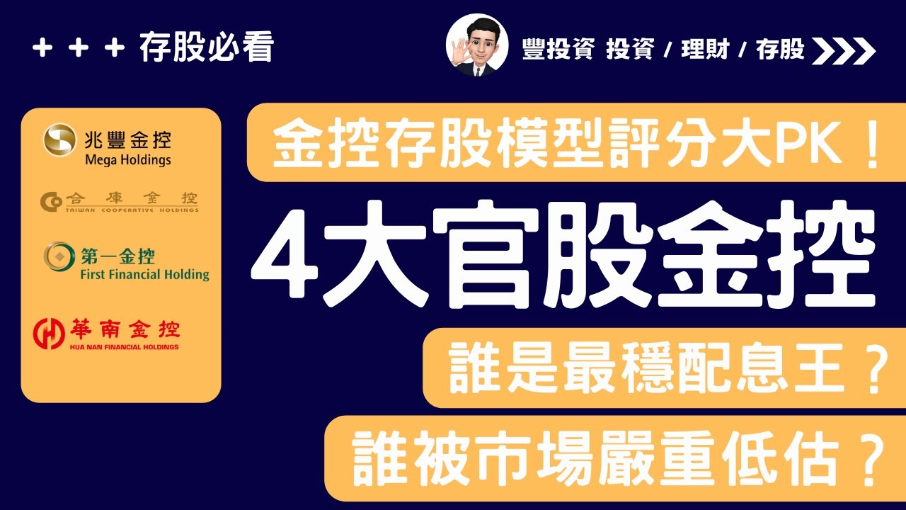 【存股必看】4大官股金控存股模型評分大PK！兆豐金、合庫金、第一金、華南金，誰是最穩配息王？？誰被市場嚴重低估？