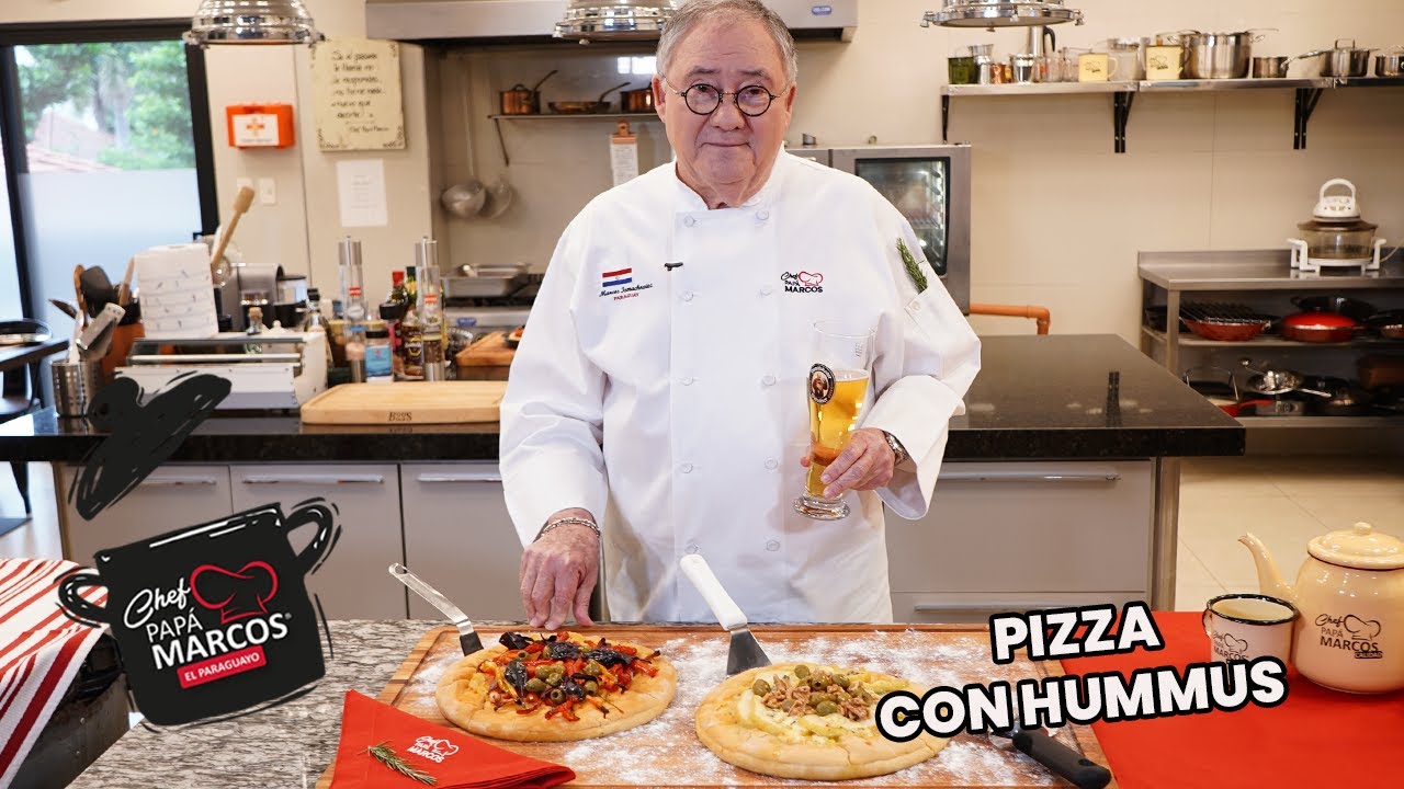 PIZZA CON HUMMUS DE CHEF PAPA MARCOS