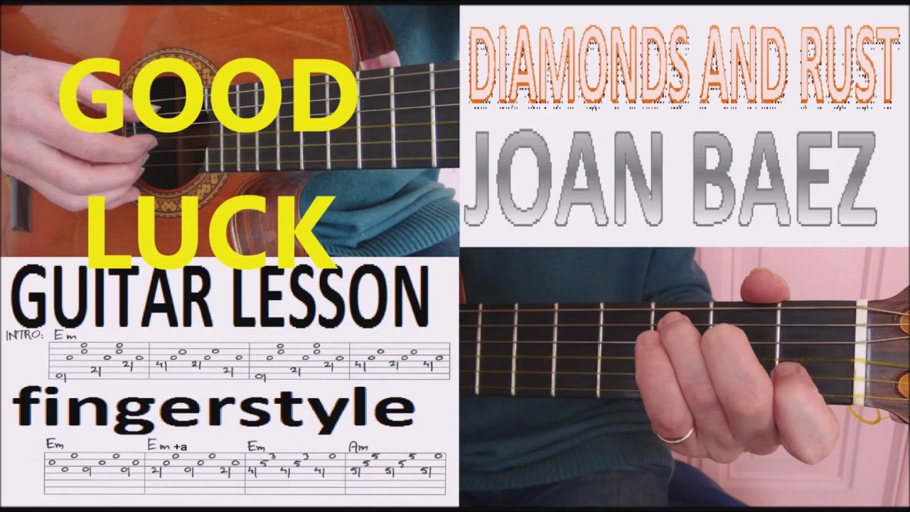 DIAMONDS AND RUST - JOAN BAEZ fingerstyle GUITAR LESSON
