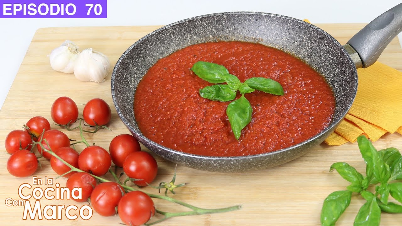 Como hacer salsa de tomate para pasta y pizza - Receta italiana casera