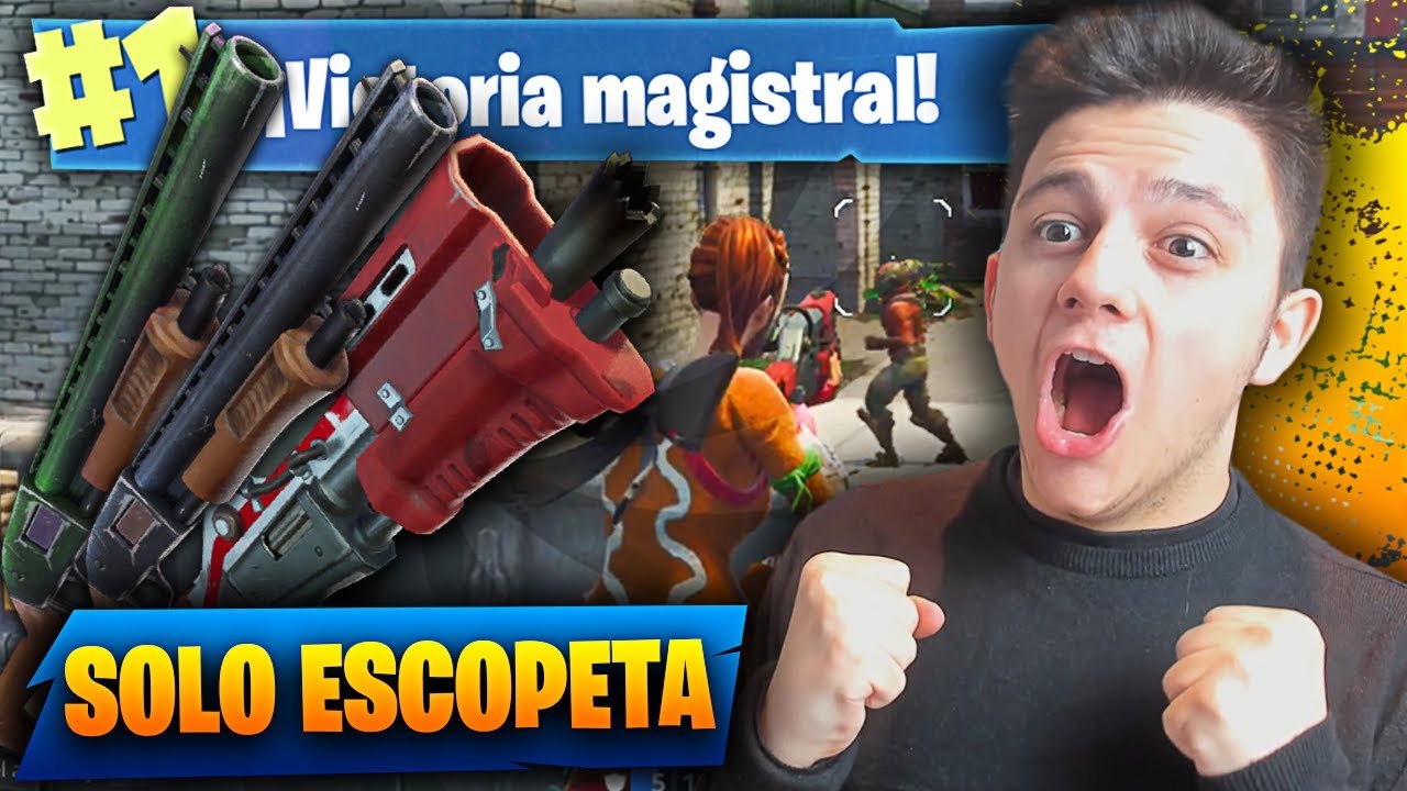 GANANDO SOLO CON ESCOPETA en FORTNITE: Battle Royale!