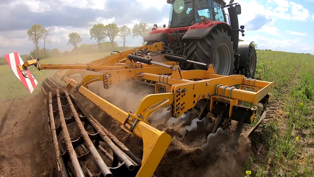 Pomoc sąsiedzka ☆ talerzowanie u kolegi☆ MF 7718+Staltech 5m ☆JD 6910 +Batyra 3m ☆