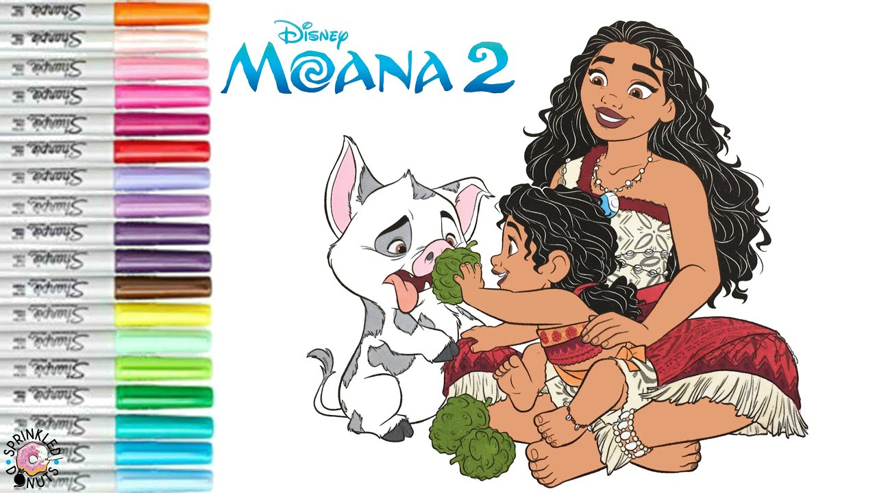 Disney Princess Moana 2 Coloring Book Pages Moana Simea and Pua