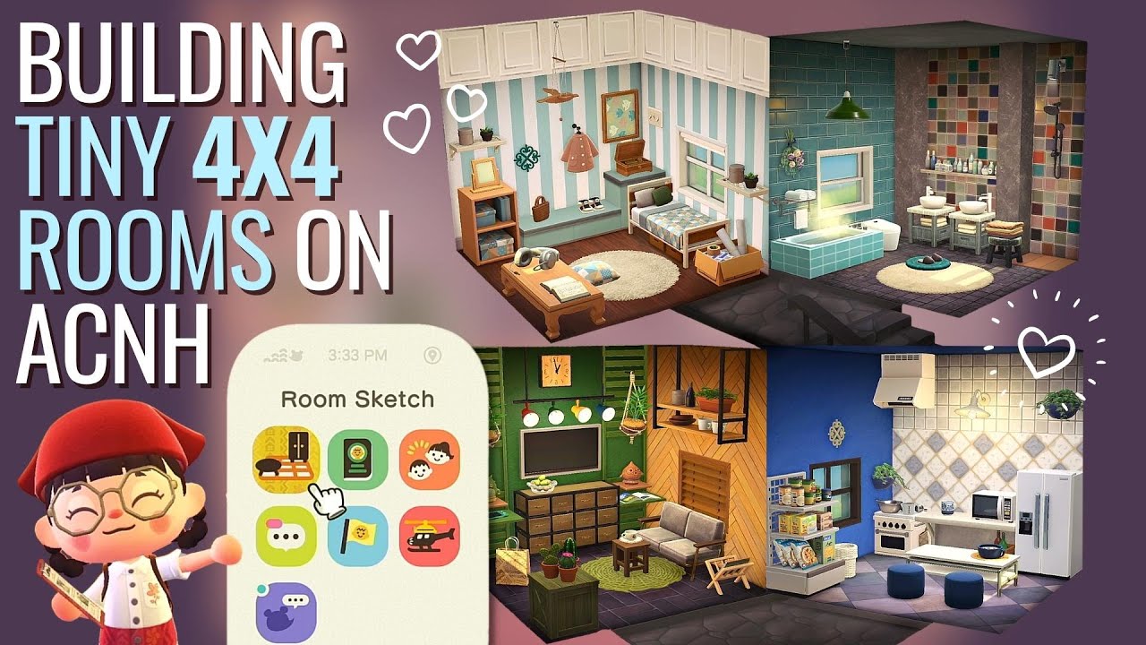 5 TINY ROOMS Designs - Room Sketch Mode | ACNH Speed Build | Animal Crossing Happy Home Paradise