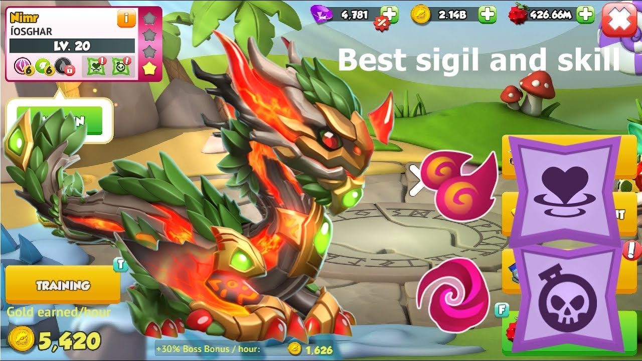 Best Sigil and level 6 skill Ancient Iosghar Dragon-Dragon mania Legends | Kothez Return event | DML