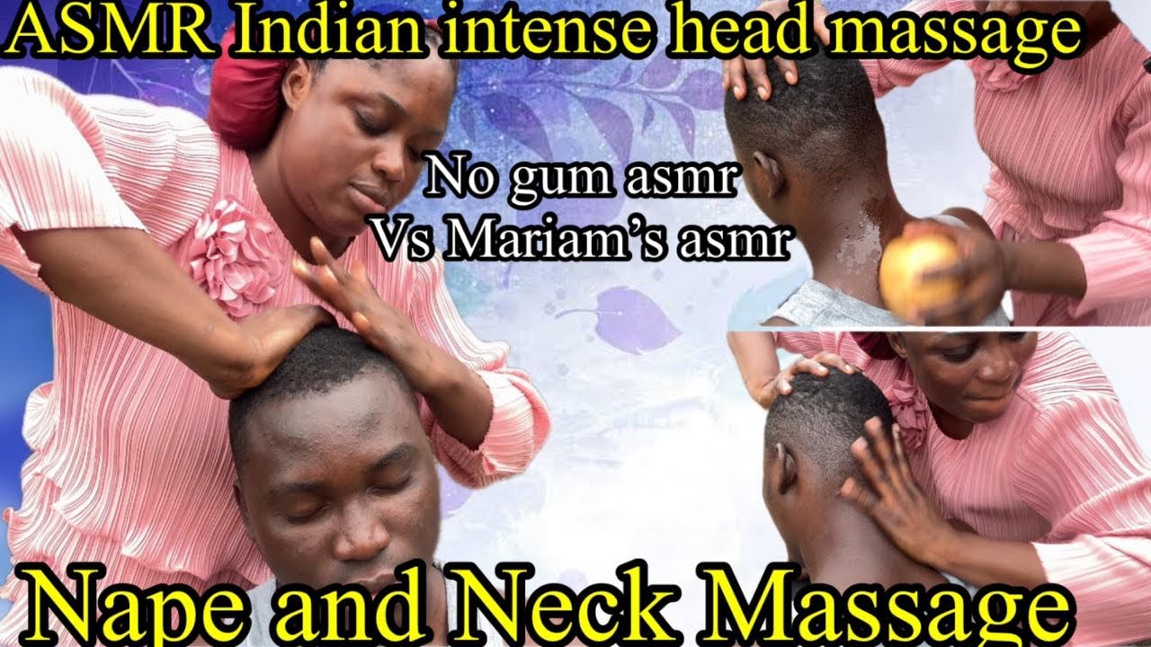 ASMR fast and aggressive scalp scratching,greasing,nape massage  with @QueenMariamASMR