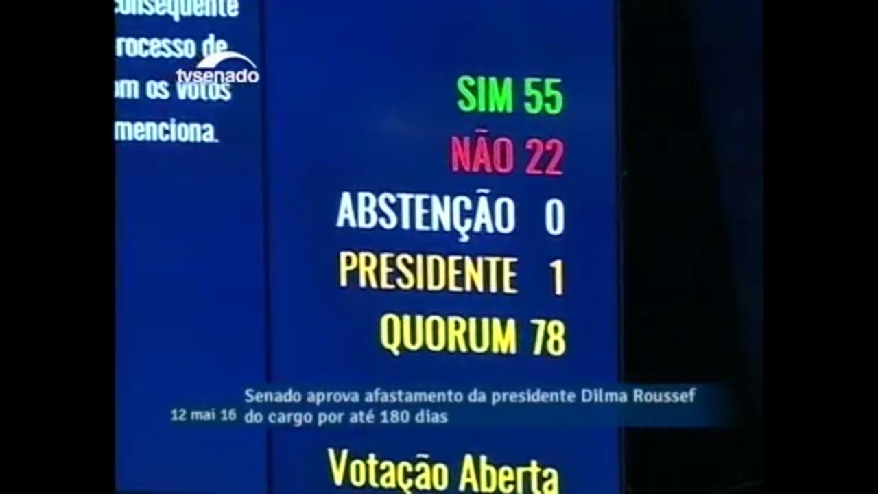 Senado afasta presidente Dilma Rousseff por 180 dias