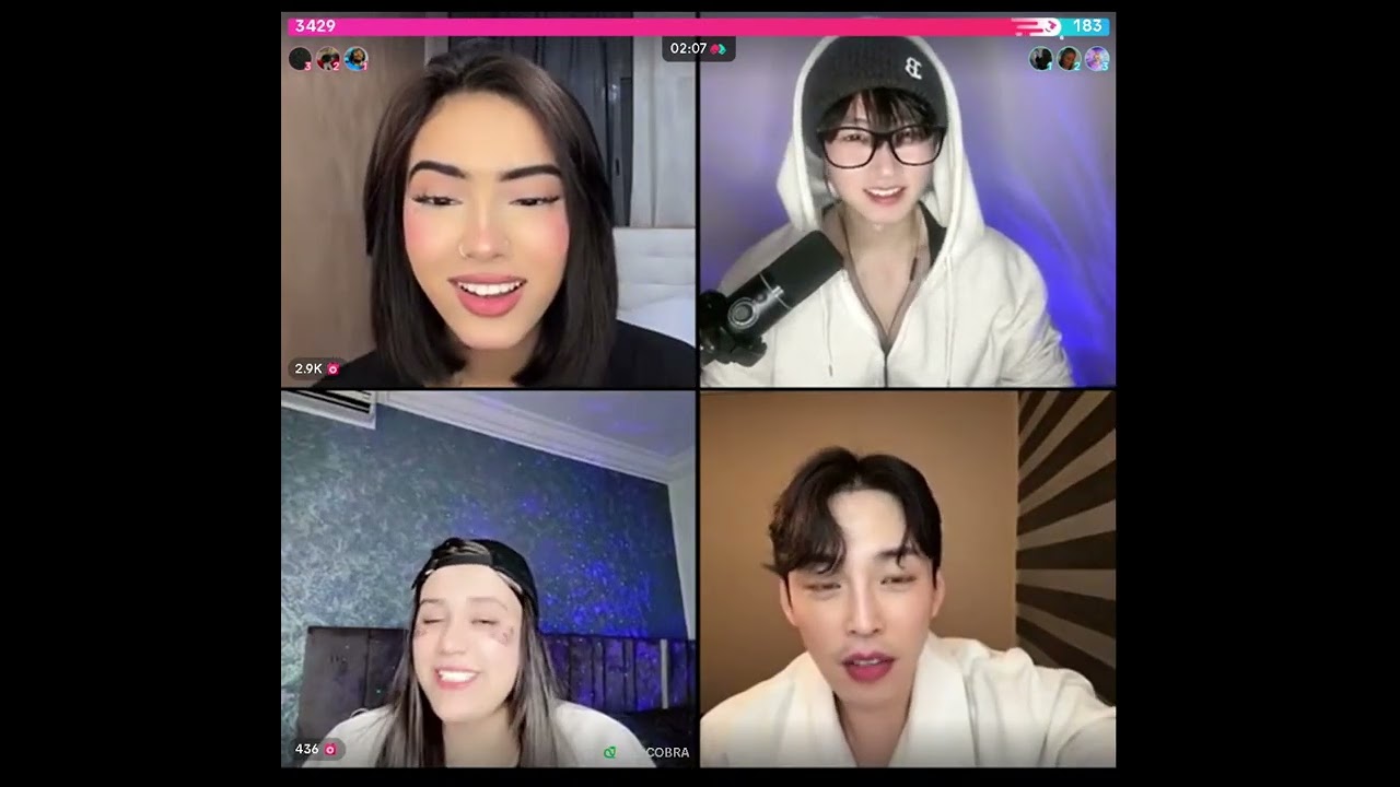 هيام كيست مع كوبرا والشباب الكوريين 🤣 تتغزل فيهم وتنعجب بالجمال بث 2/22