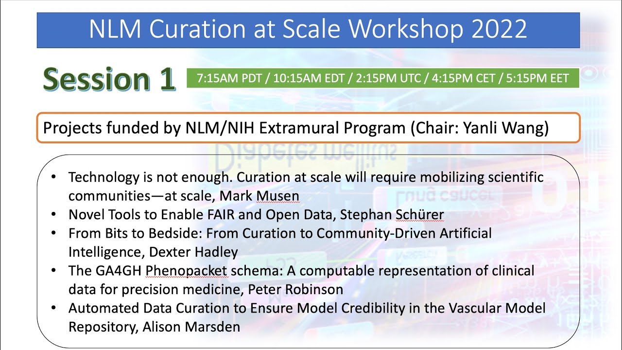 NLM Curation at Scale Workshop - Session 1