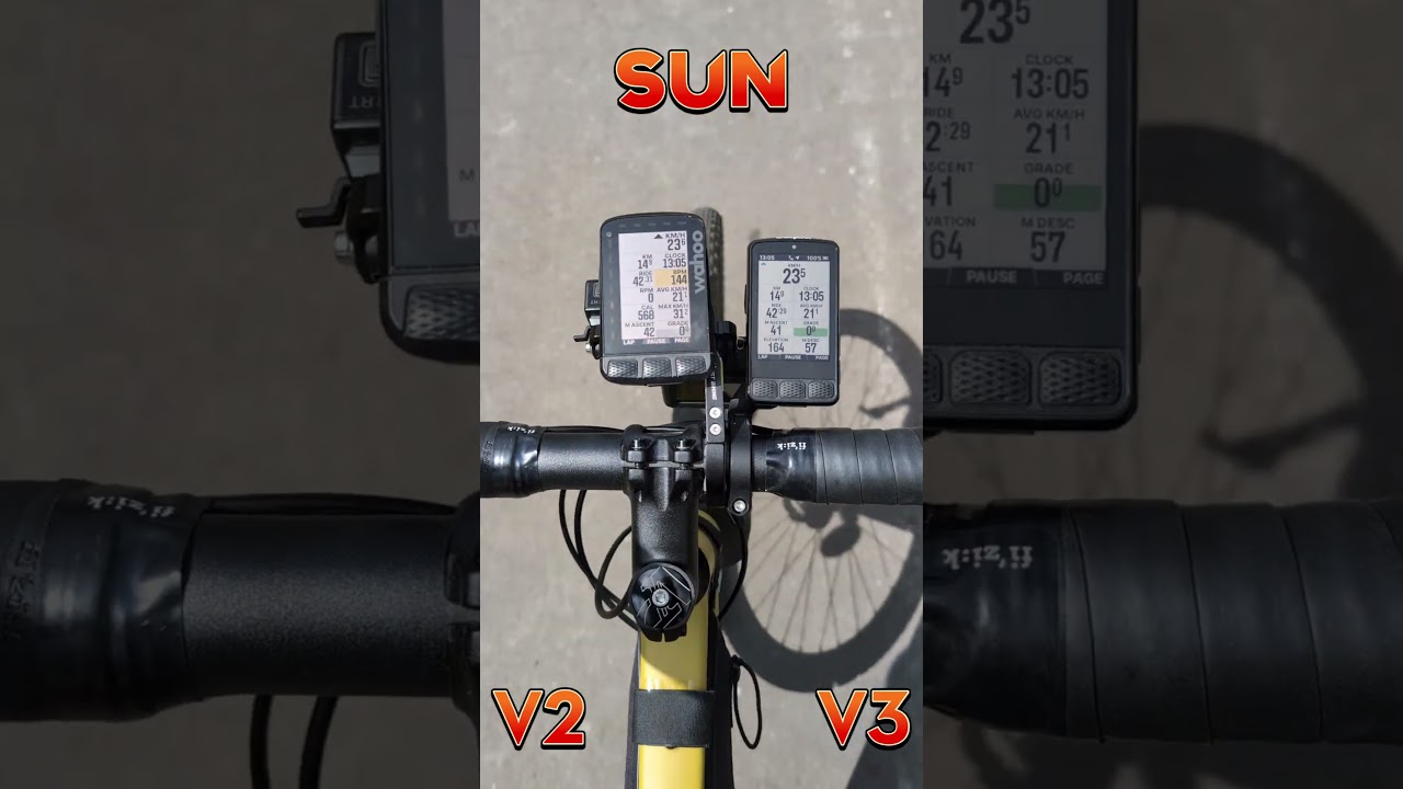 Wahoo Roam V2 vs V3 por&oacute;wnanie jasności ekran&oacute;w / screen brightness comparation