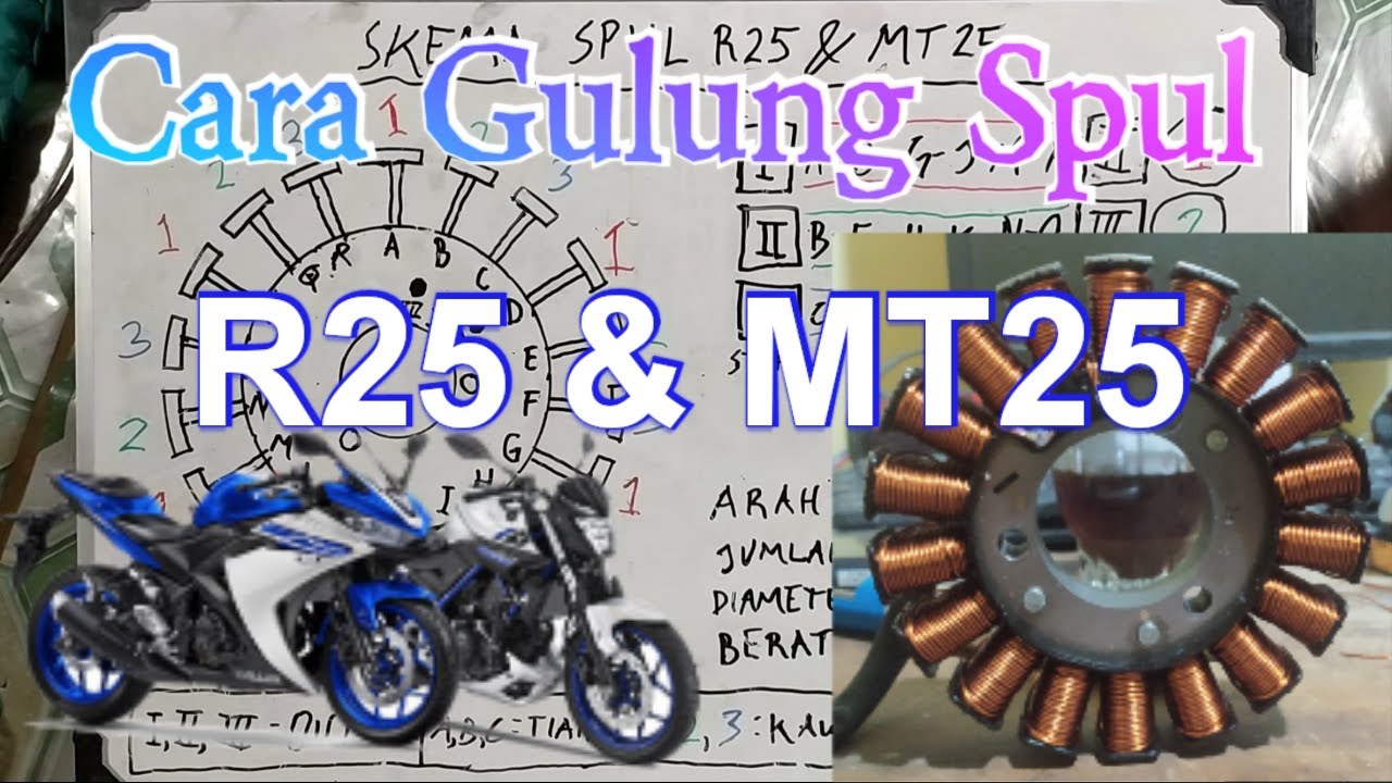 Tutorial & Skema Cara Gulung Ulang Spul R25 & MT25 || spul 3 phase fasa tipe DELTA