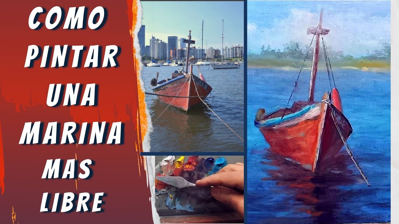 Como Pintar Una Marina Mas Libre | Paso a Paso | Licencia Artística | Que Si Que No en Una Pintura