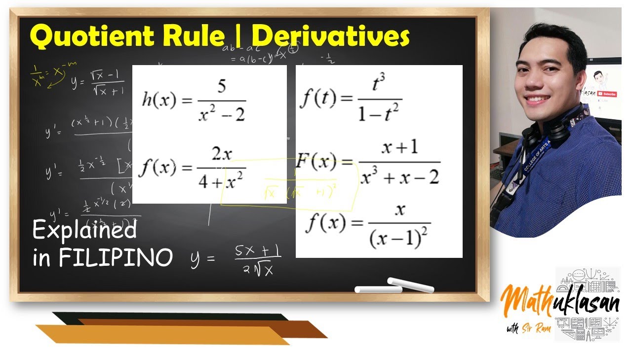 Quotient Rule | Derivatives || Differential Calculus in Filipino