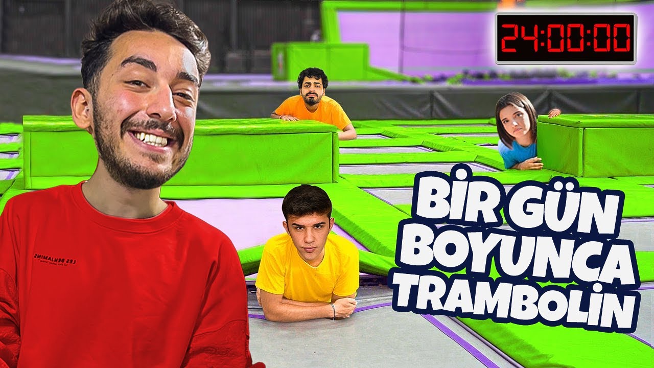 BİR GÜN BOYUNCA TRAMBOLIN PARKTA KALMAK ! @AhmetCanDündar @siladundar1