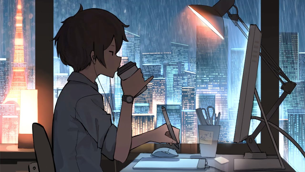 Relaxing Sleep Music - Lofi Hip Hop With Heavy Rain Sounds