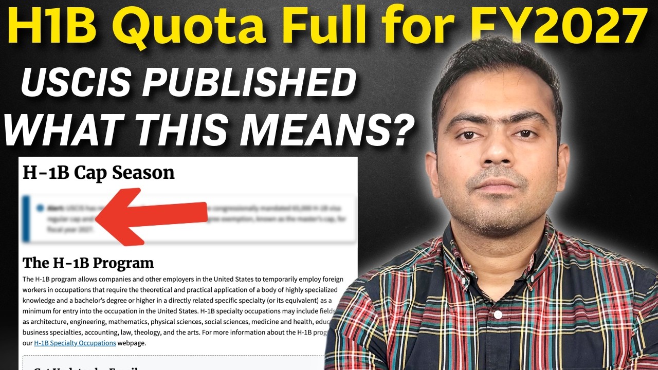⚠️ USCIS Official Update: H-1B Quota Reached for FY 2027 📢 What It Means For You? 🇺🇸
