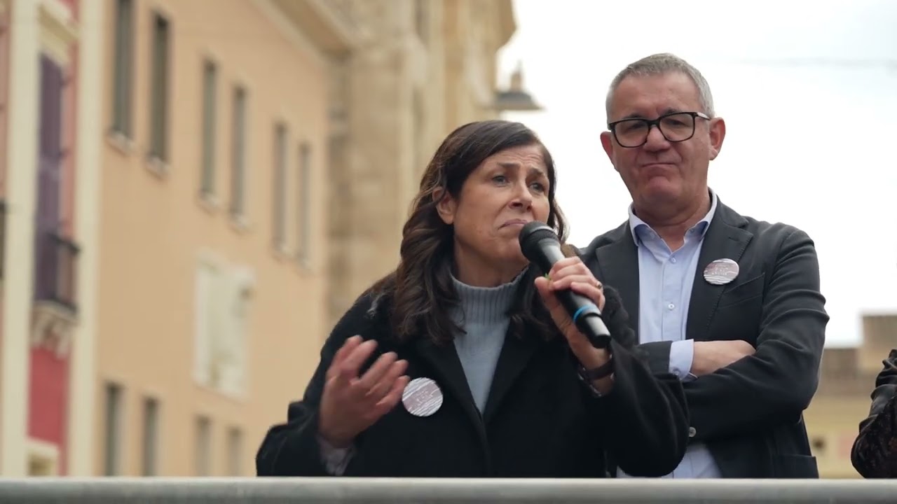 Alessandra Todde alla manifestazione contro il piano del Governo sul regime 41-bis in Sardegna