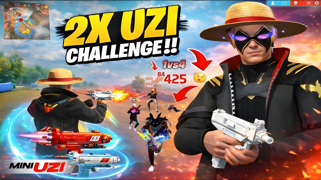Mini Uzi Challange Free Fire 🔫 | Mini Uzi Free Fire | Sirf Ek Gun Se Free Fire Jeet Paunga Kya?😱