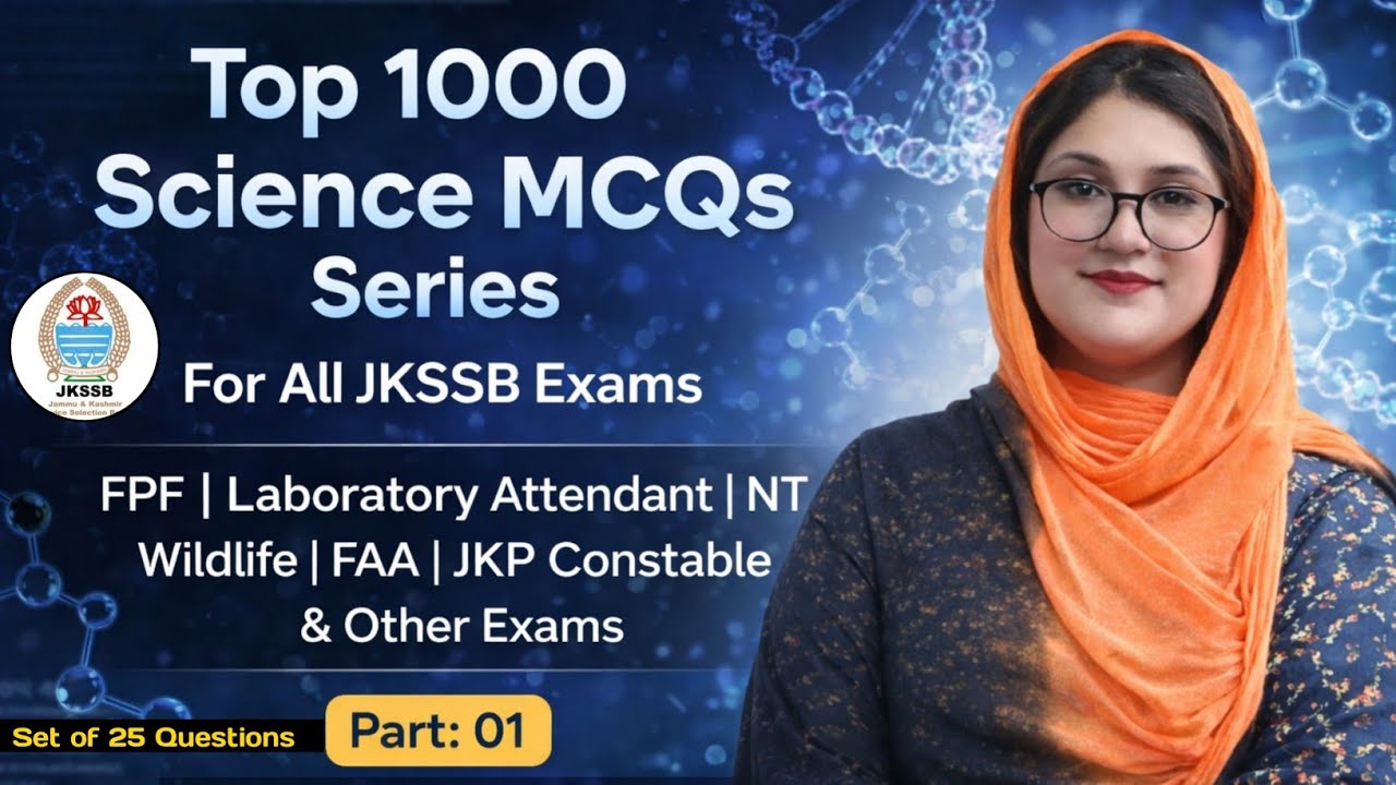 SCIENCE Top 1000 MCQs || For JKSSB FPF || LABORATORY ATTENDANT || WILDLIFE || FAA EXAM 