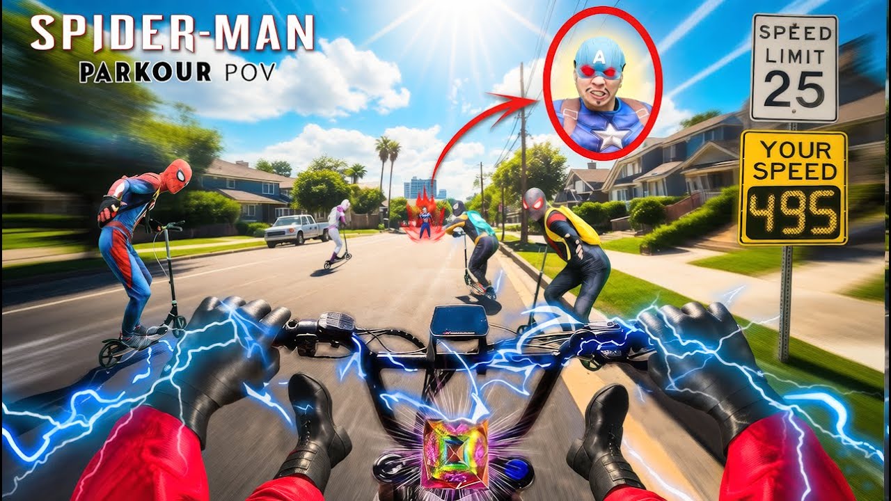 4 SPIDER-MAN Bros Track Down the Super Speed Bicycle - Chaos at Superhero School!