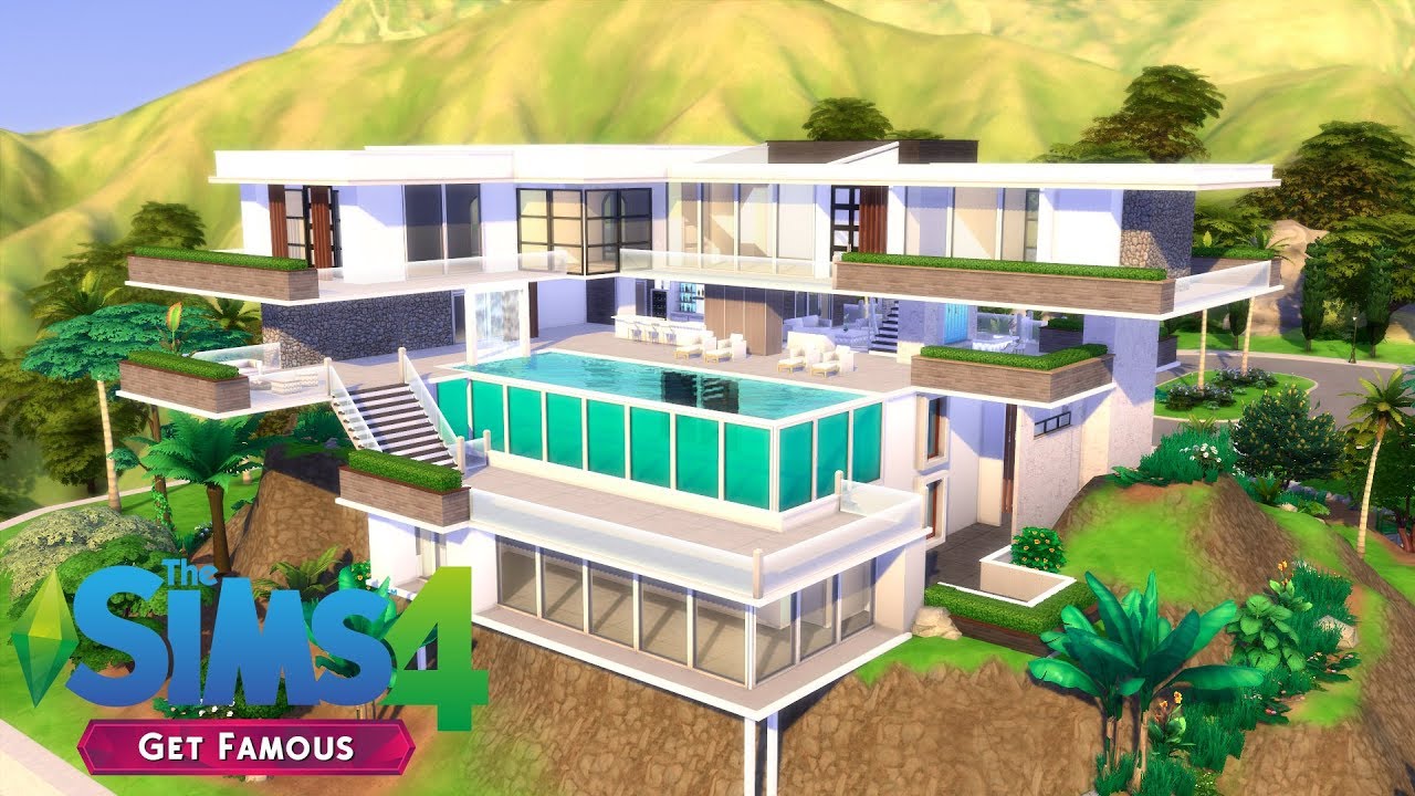 The Sims 4 - Mega Celebrity Mansion 1/2(House Build) Get Famous