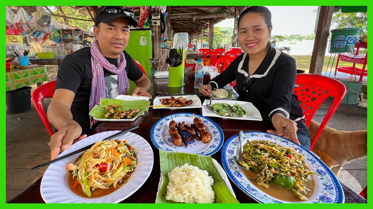 First Time Breakfast At Muang Saen Market! Border of Cambodia Lao! Beautiful Sopheakmit Waterfall.