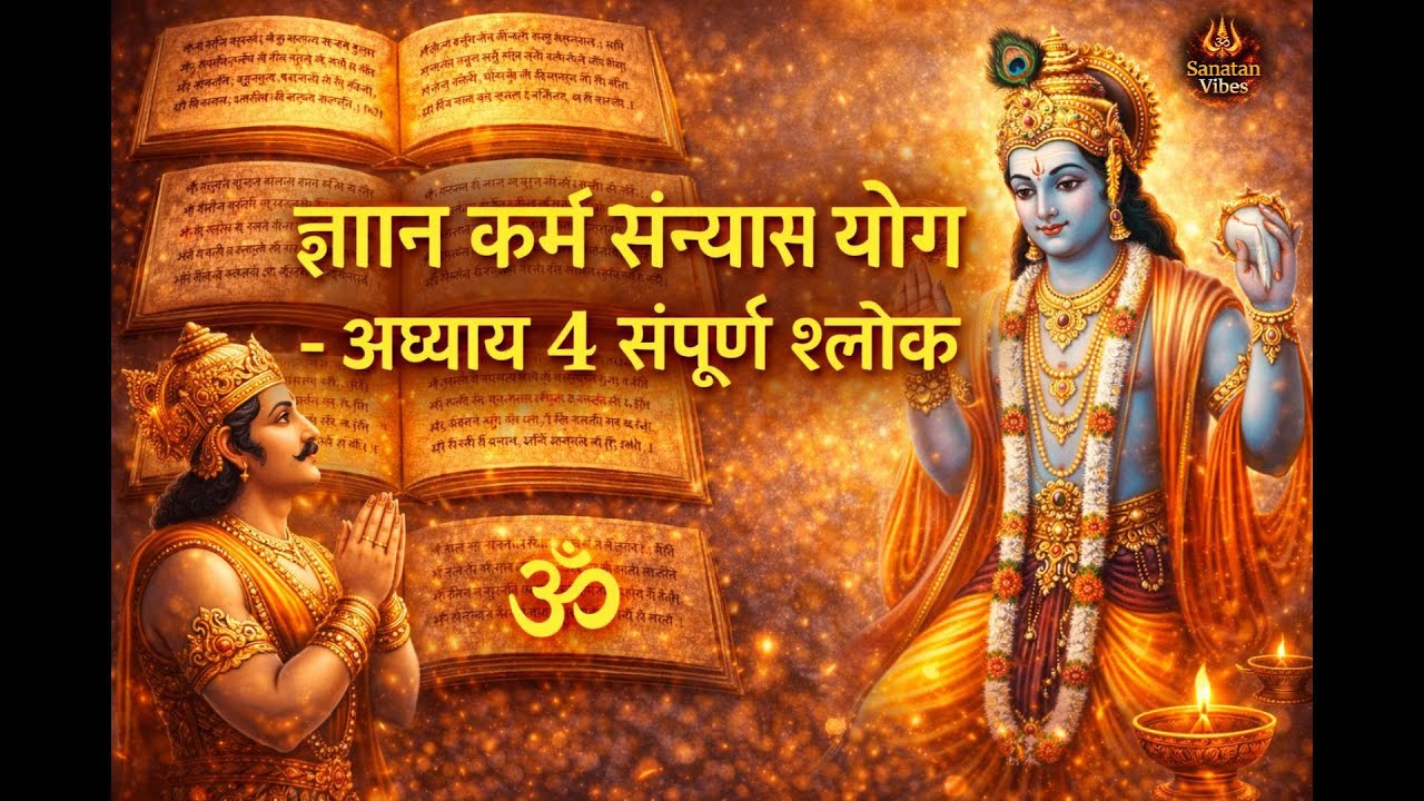 भगवद गीता अध्याय 4 | ज्ञान कर्म संन्यास योग | संपूर्ण श्लोक संस्कृत पाठ 🕉️ | Sanatan Vibes
