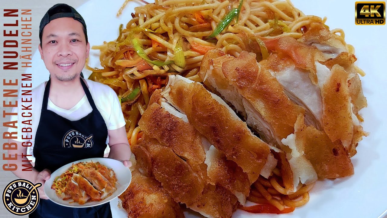 🍝🍜 Gebratene Nudeln mit gebackenem Hähnchen | PUTU BALI KITCHEN 🍜🍝