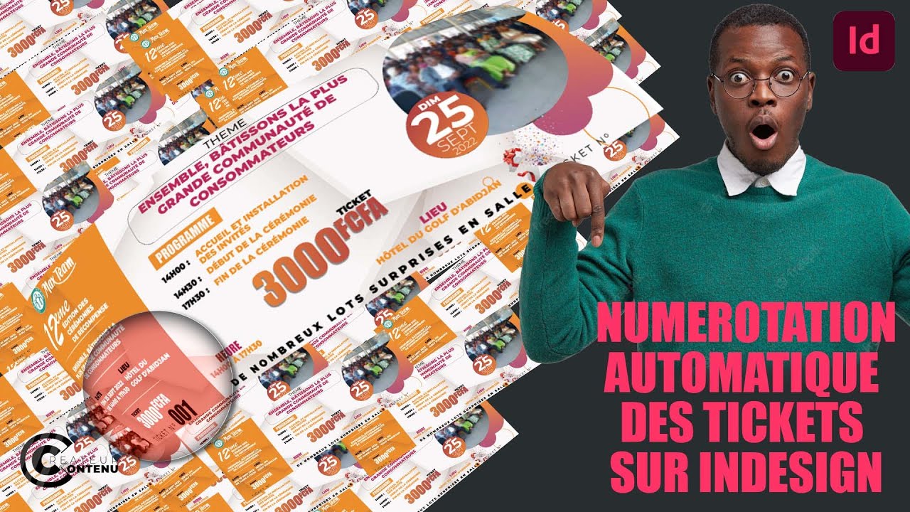 Numérotation automatique des tickets sur indesign