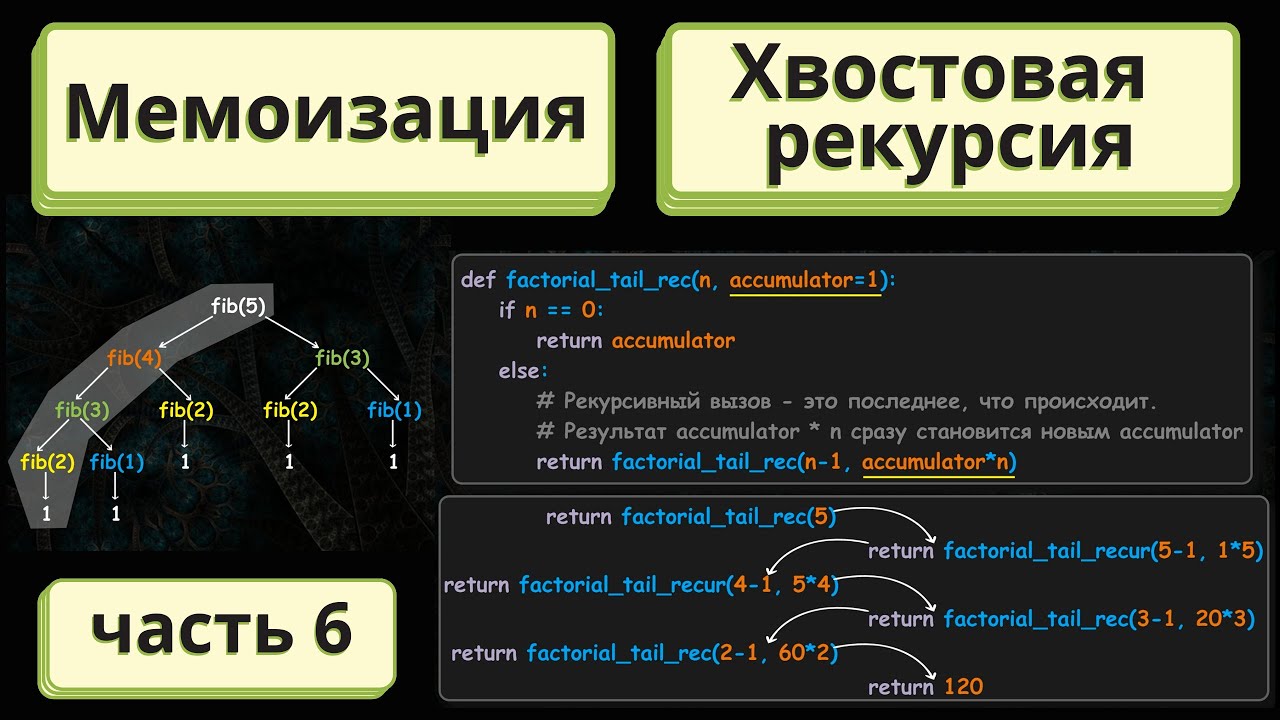 Мемоизация, хвостовая рекурсия