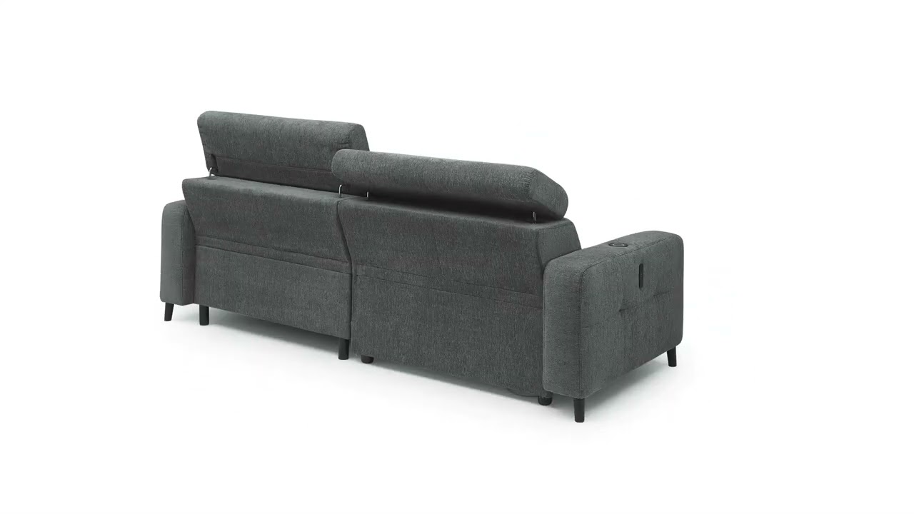 Ecksofa JANKO Kopfteile verstellt 360° | Trendstore