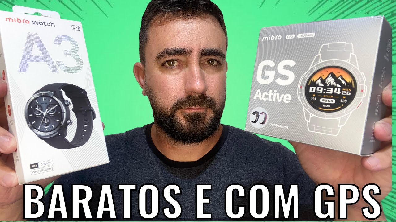 SMARTWATCHS BONS e BARATOS, com SENSORES de SAÚDE e GPS para ESPORTES. MIBRO A3 Vs MIBRO GS ACTIVE.