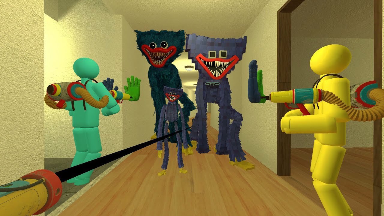 NEW UPDATE! Huggy Wuggy & Voxel Huggy & Mini Voxel Huggy Chase 100 Players in Liminal Hotel in Gmod