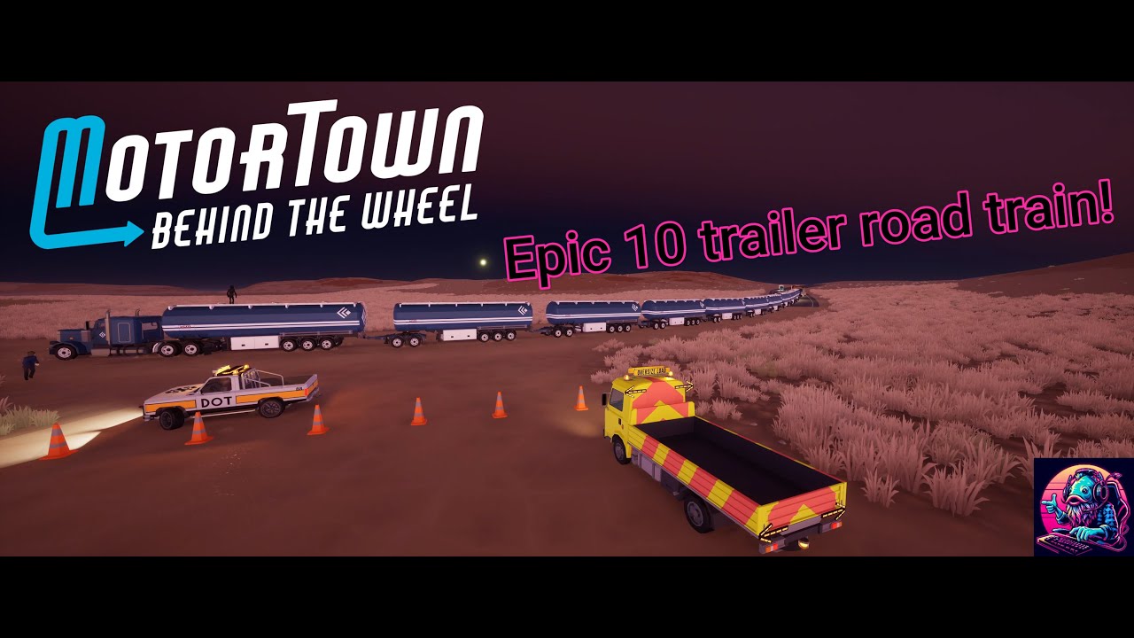 Motor Town - Mega Train - 10 trailer road train event!