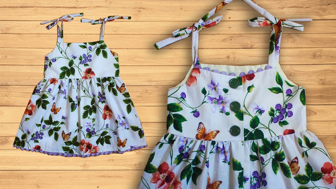 🌸 COMO FAZER VESTIDO INFANTIL DE ALÇA FINA REGULÁVEL | MOLDE GRÁTIS | Artesanato Passo a Passo
