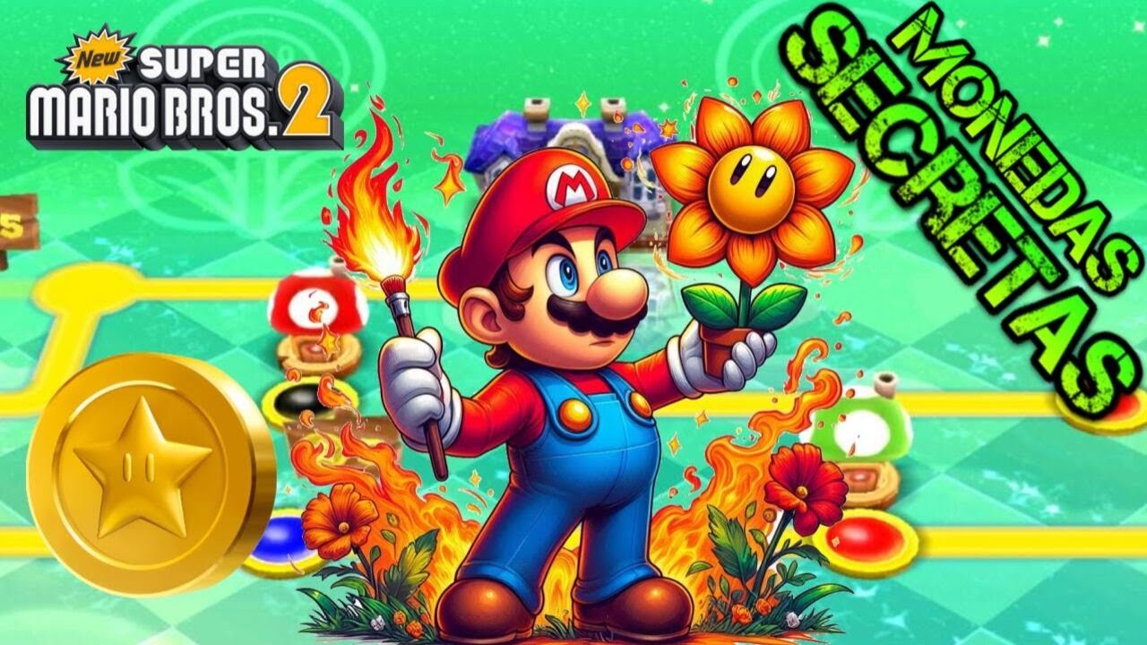 Todas Las Monedas Estrella Nivel De La Flor New Super Mario Bros 2 3DS