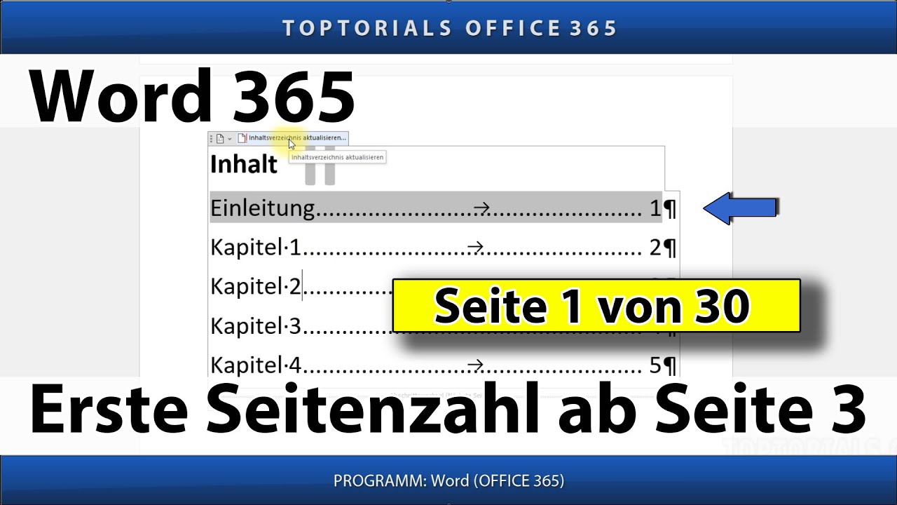 Erste Seitenzahl ab Seite 3 | Word 365 Tutorial