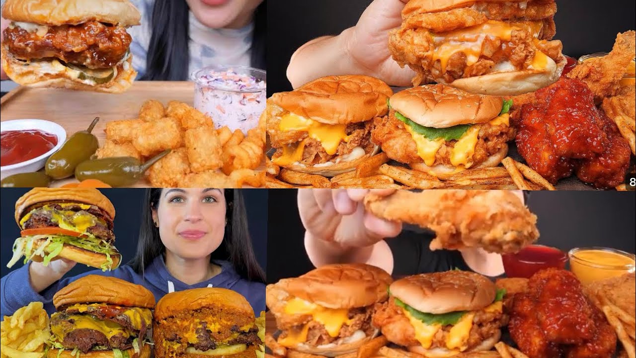 Burgers 🍔| ASMR | Mukbang | @SASASMR @ASMeRiEats @chihun #burgerasmr 