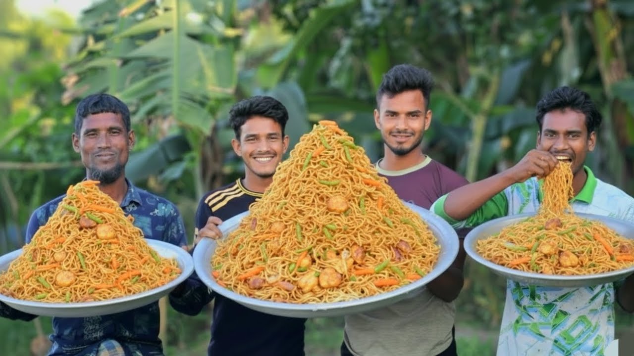 ​🍜 Mega Village Cooking: Sharing Chicken Noodles with Orphaned, Poor, and Helpless Children. 