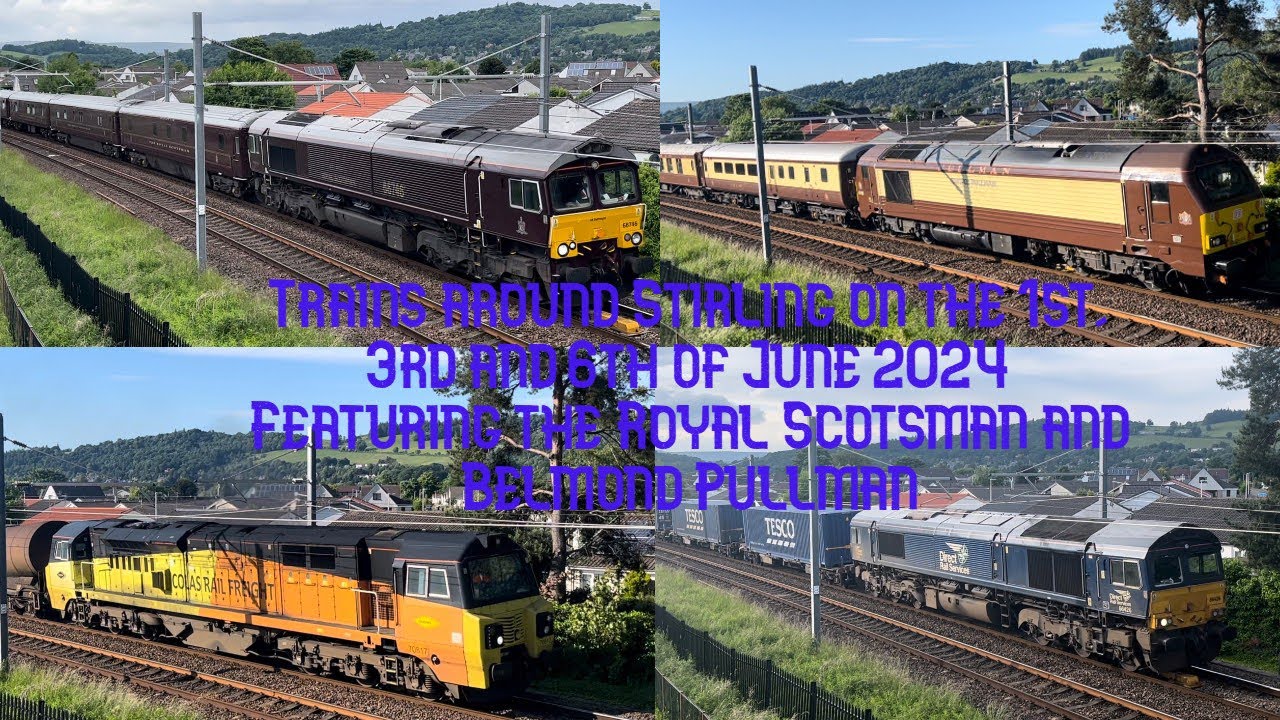 Trains around Stirling at station and bridge across multiple days