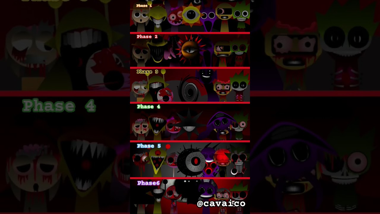 Incredibox Sprunki PHASE'S Phase 1,Infected Phase 2,Reimagined Phase 3,Definitive Phase 4-5,Phase 6