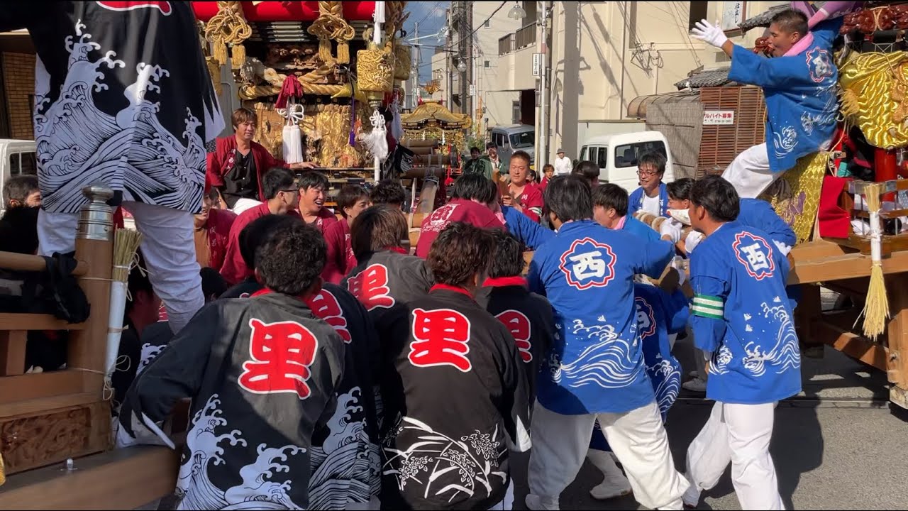 2023.10.15 湊口神社 八幡祭 本宮  里若中 水門橋03