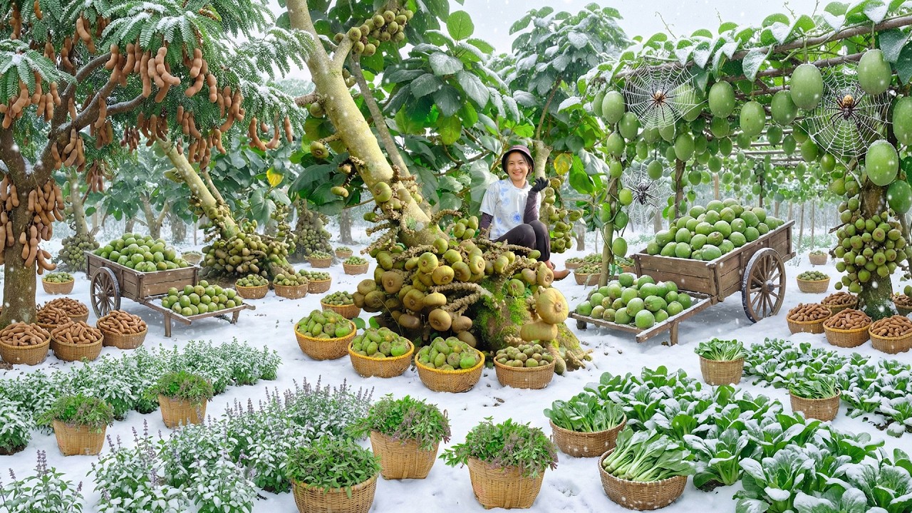 Relax With Farm Harvest: Fig, Strawberry, Herbs, Choy Sum, Horn Chili, Banana, Eggplant, Sugarcane